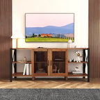 Meuble TV en noyer à étagères ouvertes, simple, 180 cm