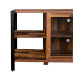 Meuble TV en noyer à étagères ouvertes, simple, 180 cm