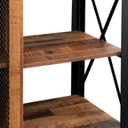 Meuble TV en noyer à étagères ouvertes, simple, 180 cm