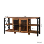 Meuble TV en noyer à étagères ouvertes, simple, 180 cm