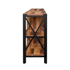 Meuble TV en noyer à étagères ouvertes, simple, 180 cm