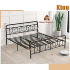 Cadre de lit Costway, base de matelas pour lit jumeau/double/queen/king, avec