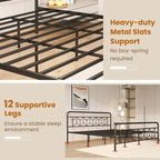 Cadre de lit Costway, base de matelas pour lit jumeau/double/queen/king, avec