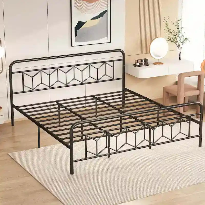 Cadre de lit Costway, base de matelas pour lit jumeau/double/queen/king, avec