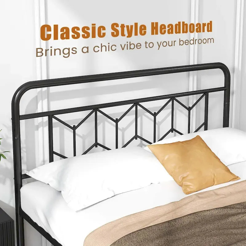 Cadre de lit Costway, base de matelas pour lit jumeau/double/queen/king, avec