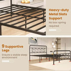 Cadre de lit Costway, base de matelas pour lit jumeau/double/queen/king, avec