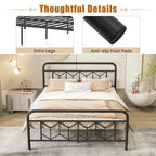 Cadre de lit Costway, base de matelas pour lit jumeau/double/queen/king, avec