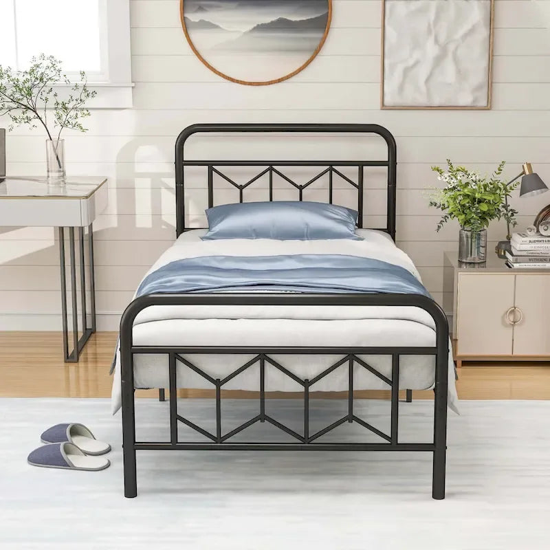 Cadre de lit Costway, base de matelas pour lit jumeau/double/queen/king, avec