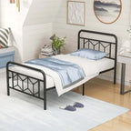 Cadre de lit Costway, base de matelas pour lit jumeau/double/queen/king, avec