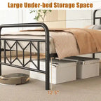 Cadre de lit Costway, base de matelas pour lit jumeau/double/queen/king, avec