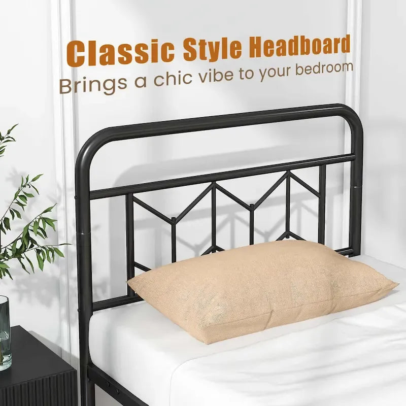 Cadre de lit Costway, base de matelas pour lit jumeau/double/queen/king, avec