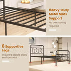 Cadre de lit Costway, base de matelas pour lit jumeau/double/queen/king, avec