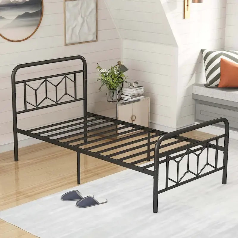 Cadre de lit Costway, base de matelas pour lit jumeau/double/queen/king, avec