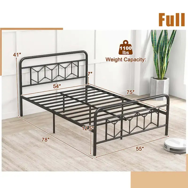 Cadre de lit Costway, base de matelas pour lit jumeau/double/queen/king, avec