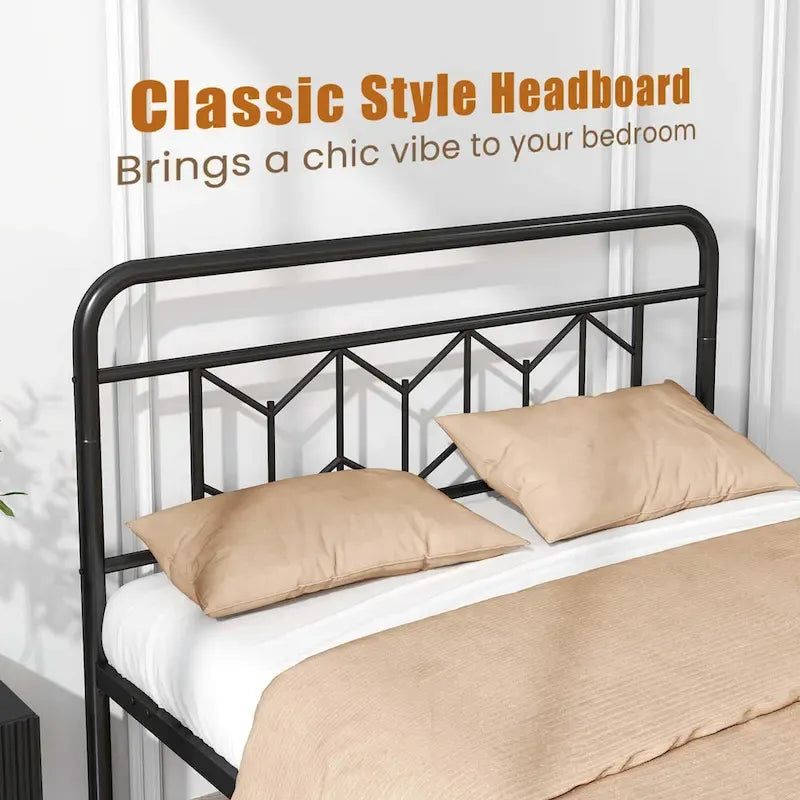 Cadre de lit Costway, base de matelas pour lit jumeau/double/queen/king, avec