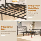 Cadre de lit Costway, base de matelas pour lit jumeau/double/queen/king, avec