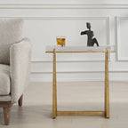 Table d'appoint en cristal épais haut de gamme - 24 - Or antique