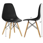Gymax Lot de 2 Chaises de Salle à Manger Modernes sans Accoudoirs pour Bureau à Domicile avec Bois - Voir Détails