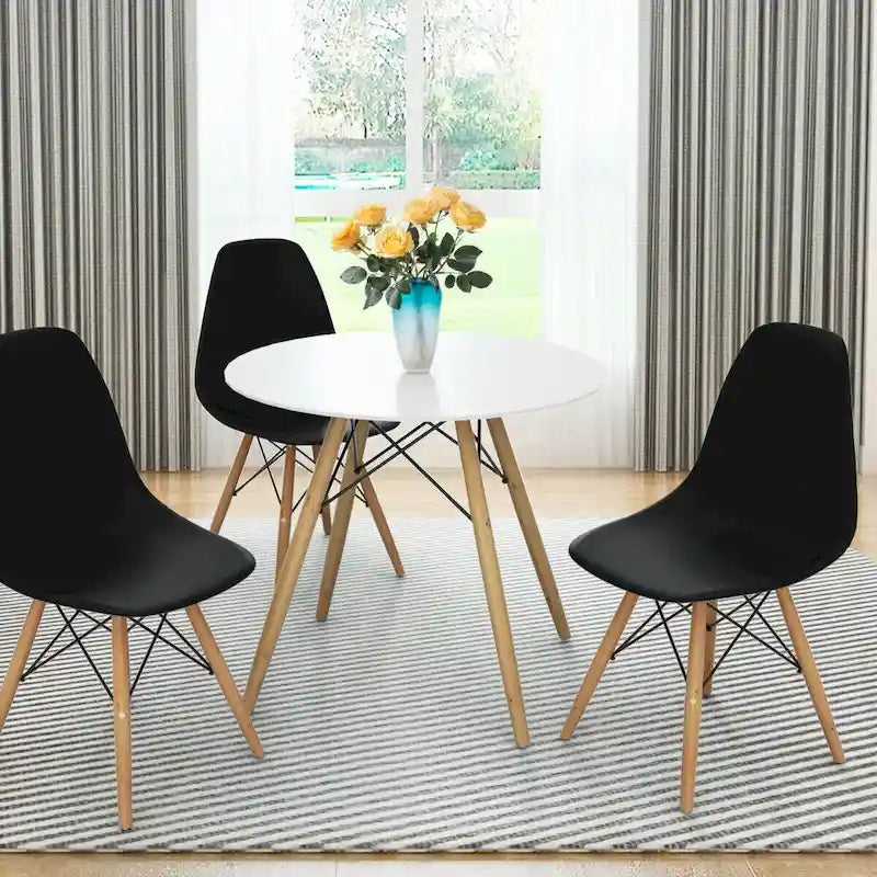Gymax Lot de 2 Chaises de Salle à Manger Modernes sans Accoudoirs pour Bureau à Domicile avec Bois - Voir Détails