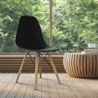 Gymax Lot de 2 Chaises de Salle à Manger Modernes sans Accoudoirs pour Bureau à Domicile avec Bois - Voir Détails