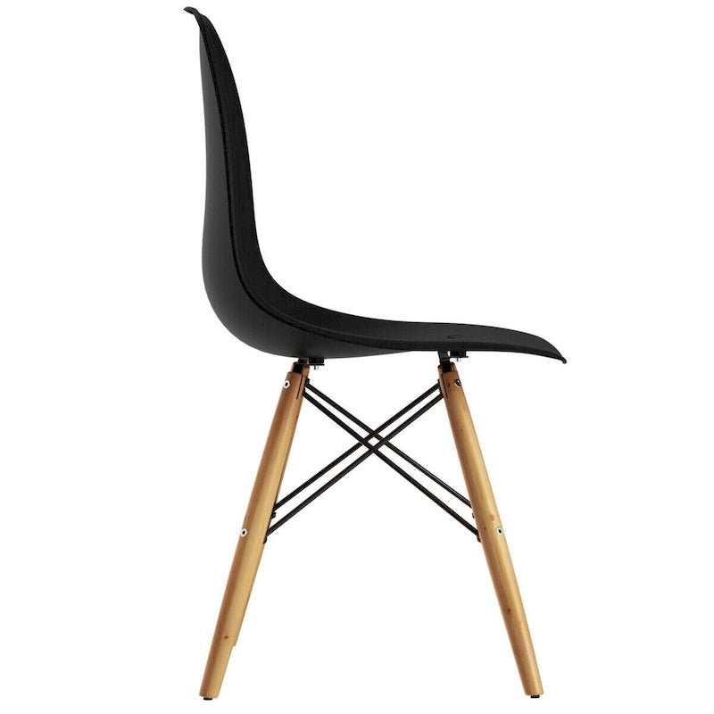 Gymax Lot de 2 Chaises de Salle à Manger Modernes sans Accoudoirs pour Bureau à Domicile avec Bois - Voir Détails