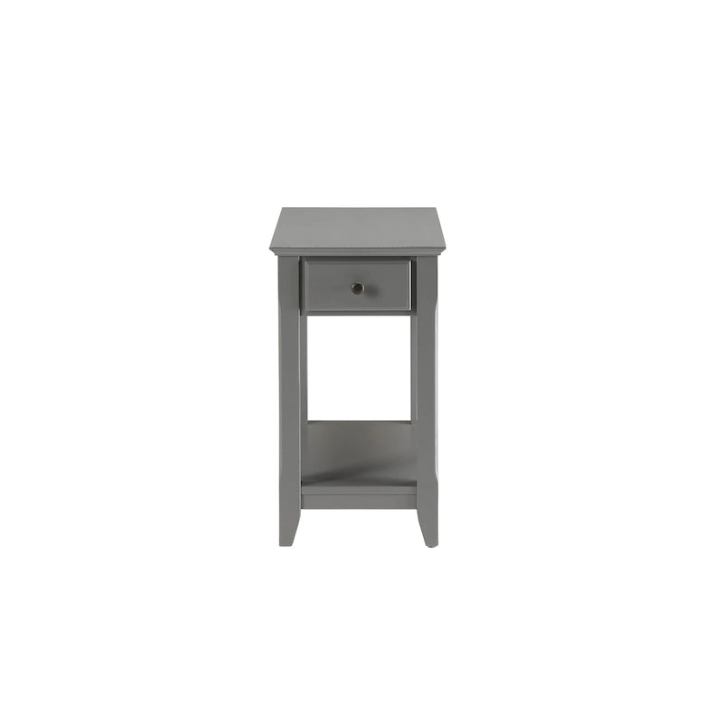Table d'appoint rectangulaire peu encombrante en bois de 23 po avec deux étagères de rangement et un tiroir pour le salon - 13L x 22W x 23H