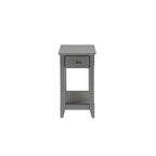 Table d'appoint rectangulaire peu encombrante en bois de 23 po avec deux étagères de rangement et un tiroir pour le salon - 13L x 22W x 23H