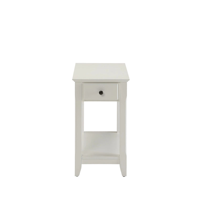 Table d'appoint rectangulaire peu encombrante en bois de 23 po avec deux étagères de rangement et un tiroir pour le salon - 13L x 22W x 23H