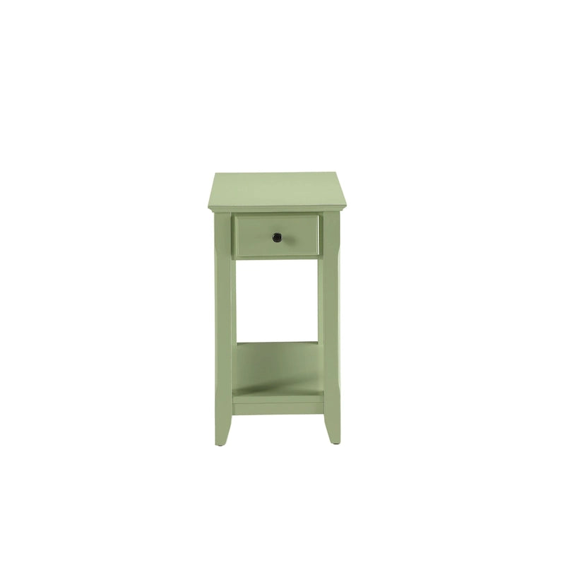 Table d'appoint rectangulaire peu encombrante en bois de 23 po avec deux étagères de rangement et un tiroir pour le salon - 13L x 22W x 23H