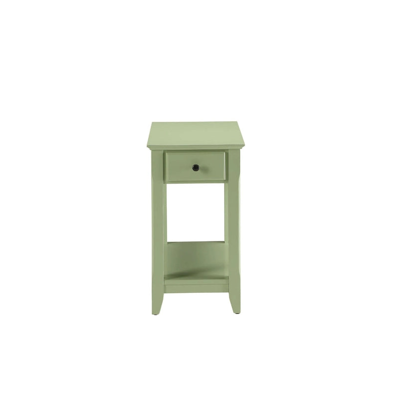 Table d'appoint rectangulaire peu encombrante en bois de 23 po avec deux étagères de rangement et un tiroir pour le salon - 13L x 22W x 23H