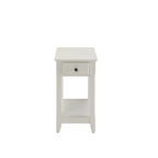 Table d'appoint rectangulaire peu encombrante en bois de 23 po avec deux étagères de rangement et un tiroir pour le salon - 13L x 22W x 23H