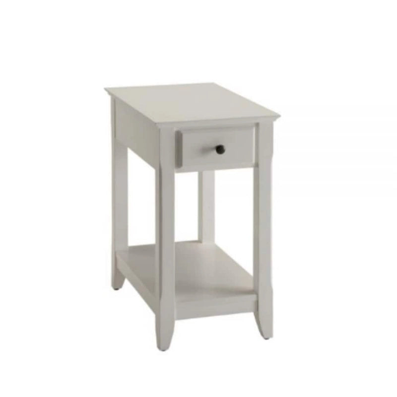 Table d'appoint rectangulaire peu encombrante en bois de 23 po avec deux étagères de rangement et un tiroir pour le salon - 13L x 22W x 23H