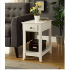 Table d'appoint rectangulaire peu encombrante en bois de 23 po avec deux étagères de rangement et un tiroir pour le salon - 13L x 22W x 23H
