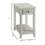 Table d'appoint rectangulaire peu encombrante en bois de 23 po avec deux étagères de rangement et un tiroir pour le salon - 13L x 22W x 23H