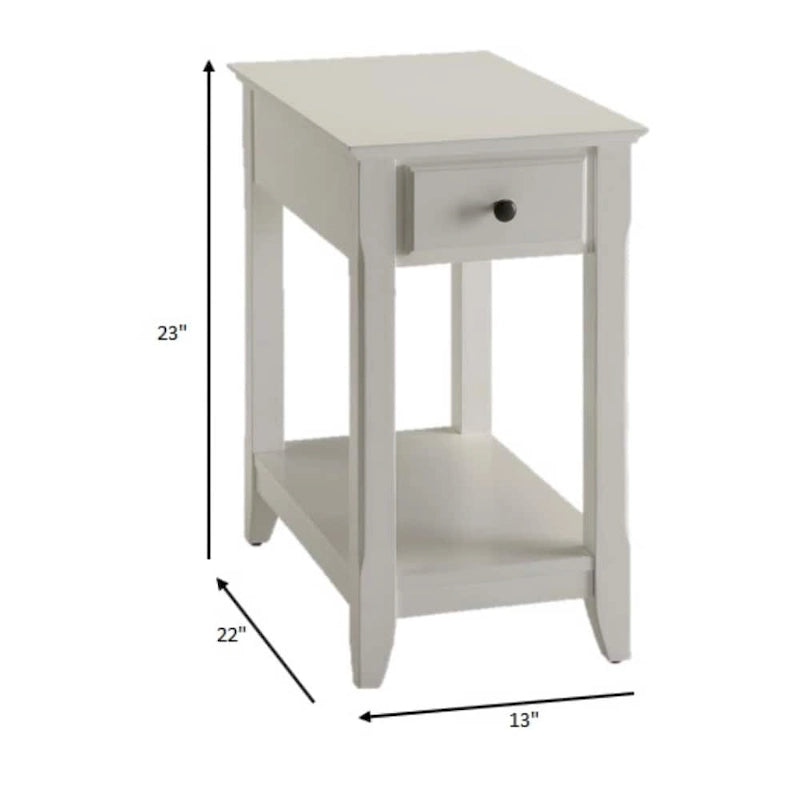 Table d'appoint rectangulaire peu encombrante en bois de 23 po avec deux étagères de rangement et un tiroir pour le salon - 13L x 22W x 23H