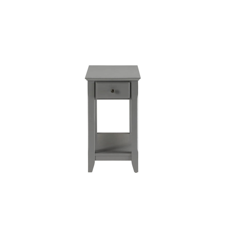 Table d'appoint rectangulaire peu encombrante en bois de 23 po avec deux étagères de rangement et un tiroir pour le salon - 13L x 22W x 23H
