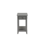Table d'appoint rectangulaire peu encombrante en bois de 23 po avec deux étagères de rangement et un tiroir pour le salon - 13L x 22W x 23H