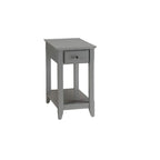 Table d'appoint rectangulaire peu encombrante en bois de 23 po avec deux étagères de rangement et un tiroir pour le salon - 13L x 22W x 23H