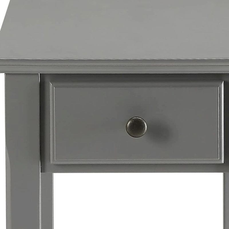 Table d'appoint rectangulaire peu encombrante en bois de 23 po avec deux étagères de rangement et un tiroir pour le salon - 13L x 22W x 23H