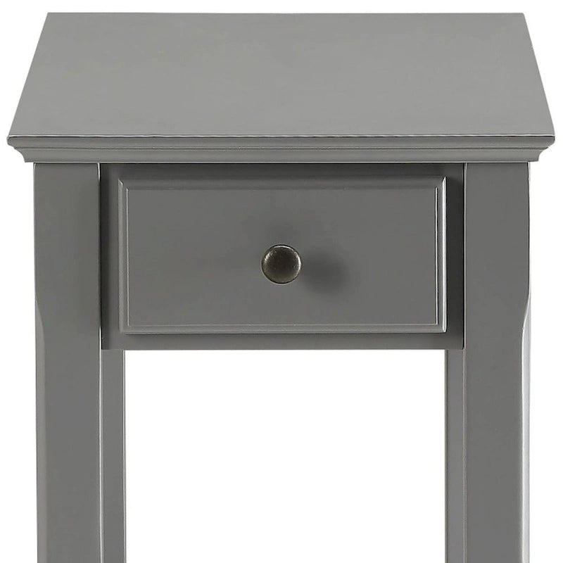 Table d'appoint rectangulaire peu encombrante en bois de 23 po avec deux étagères de rangement et un tiroir pour le salon - 13L x 22W x 23H