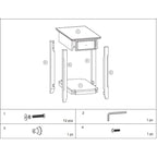 Table d'appoint rectangulaire peu encombrante en bois de 23 po avec deux étagères de rangement et un tiroir pour le salon - 13L x 22W x 23H