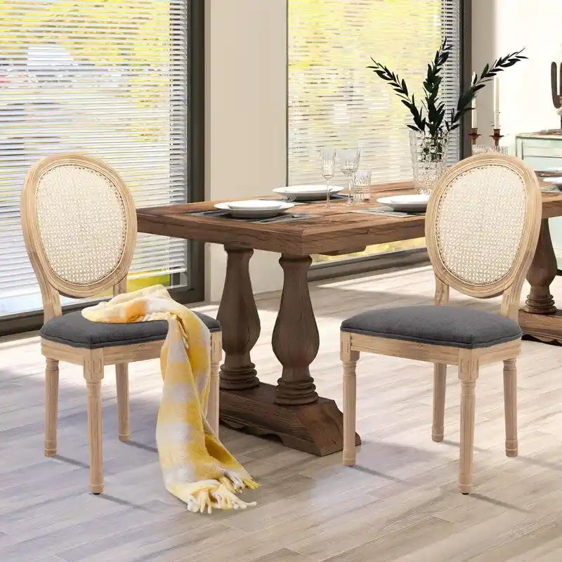 Chaise de salle à manger rembourrée – Marron / Vert olive / Gris foncé / Orange / Noir / Beige / Bleu marine, Cuir & Tissu & Velours