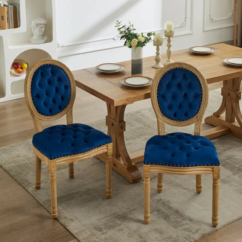 Chaise de salle à manger rembourrée – Marron / Vert olive / Gris foncé / Orange / Noir / Beige / Bleu marine, Cuir & Tissu & Velours