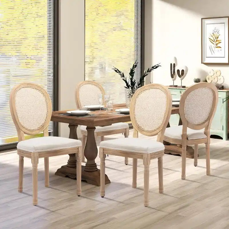 Chaise de salle à manger rembourrée – Marron / Vert olive / Gris foncé / Orange / Noir / Beige / Bleu marine, Cuir & Tissu & Velours
