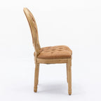 Chaise de salle à manger rembourrée – Marron / Vert olive / Gris foncé / Orange / Noir / Beige / Bleu marine, Cuir & Tissu & Velours