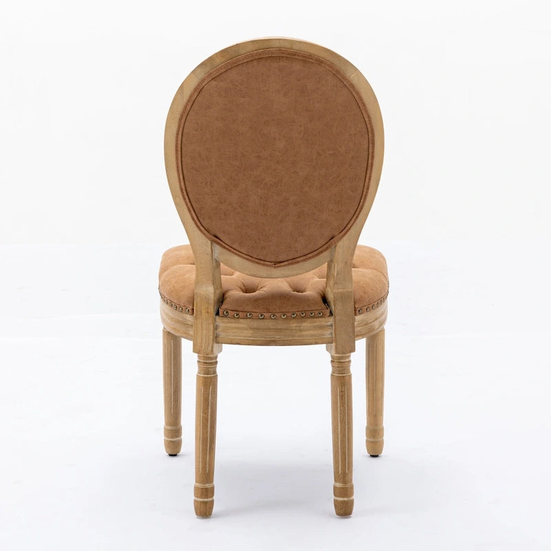 Chaise de salle à manger rembourrée – Marron / Vert olive / Gris foncé / Orange / Noir / Beige / Bleu marine, Cuir & Tissu & Velours