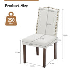 Chaise de salle à manger avec garniture de clous décoratifs marron/beige, lot de 2