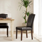 Chaise de salle à manger avec garniture de clous décoratifs marron/beige, lot de 2