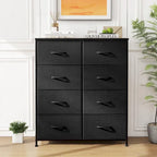 Commode en tissu à 8 tiroirs — Noir / Blanc / Espresso / Gris