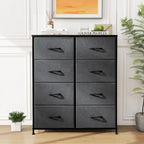 Commode en tissu à 8 tiroirs — Noir / Blanc / Espresso / Gris